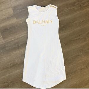Balmain Ivory Dress with Gold Accents
